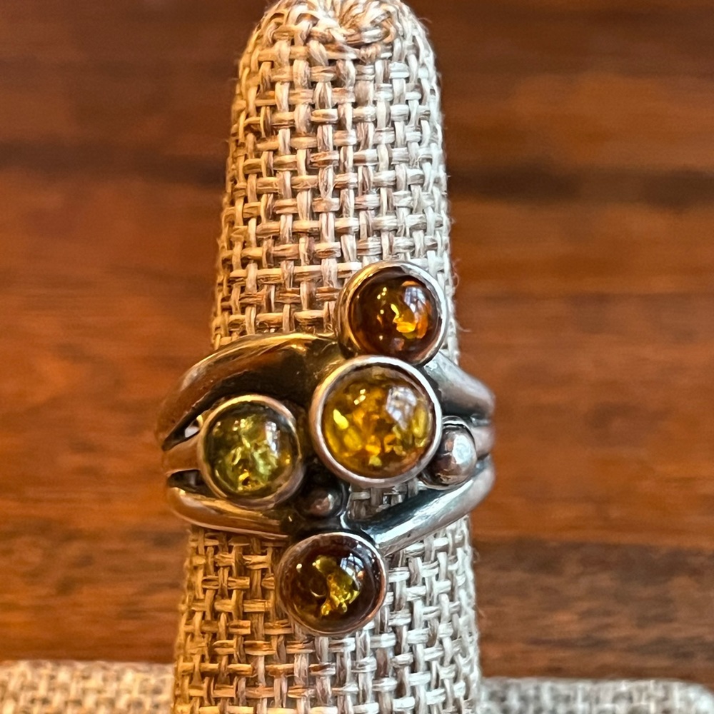 Handcrafted Amber Artesian Modernist Sculpture So… - image 1